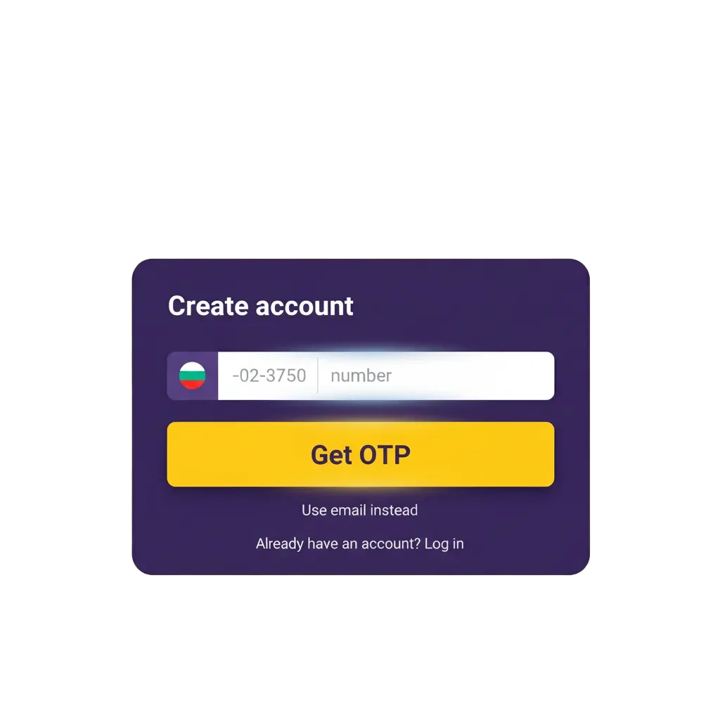 Екран на Efbet с опции за регистрация, вход и верификация, бонус за нови играчи и поддръжка в сайт и приложение.